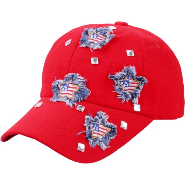 Wholesale Cotton American Flag Cloth Patch Raw Brim Baseball Cap
