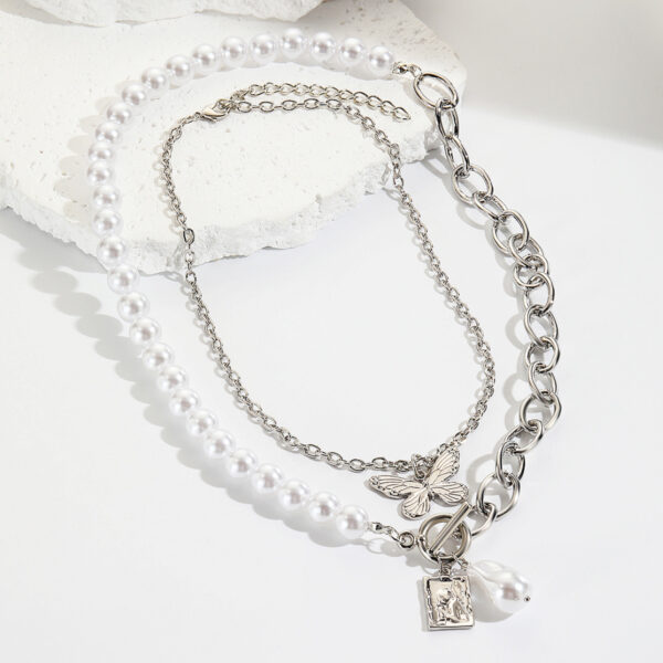 O1CN01oI3ngV1VD5lL063Gp_2466522618-0-cib Wholesale Exaggerated Butterfly Double Pearl Alloy Necklace