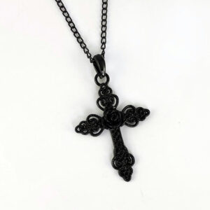 O1CN01oIKNIy21w2DXbmcrc__2212819817048-0-cib Wholesale Alloy Black Rose Hollow Gothic Cross Pendant Necklace
