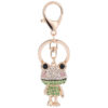 Wholesale Metal Cute Frog Inlaid Diamond Keychains