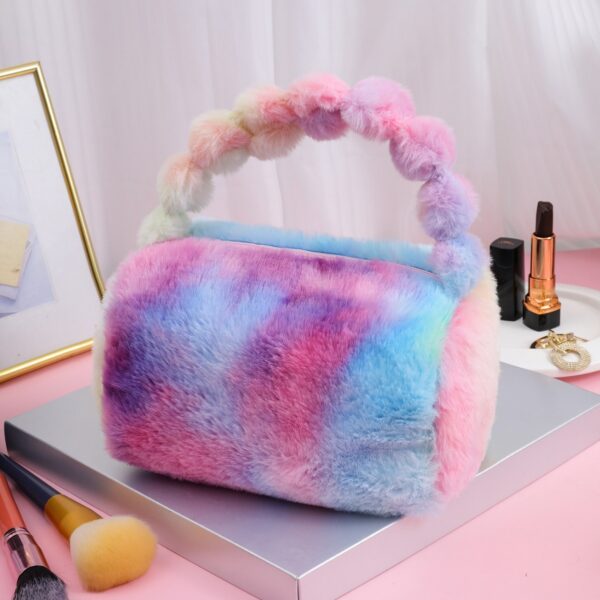 Wholesale Colorful Plush Makeup Storage Bag