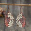 Wholesale Vintage Feng Shui Drop Shaped Sunflower Wooden Earrings