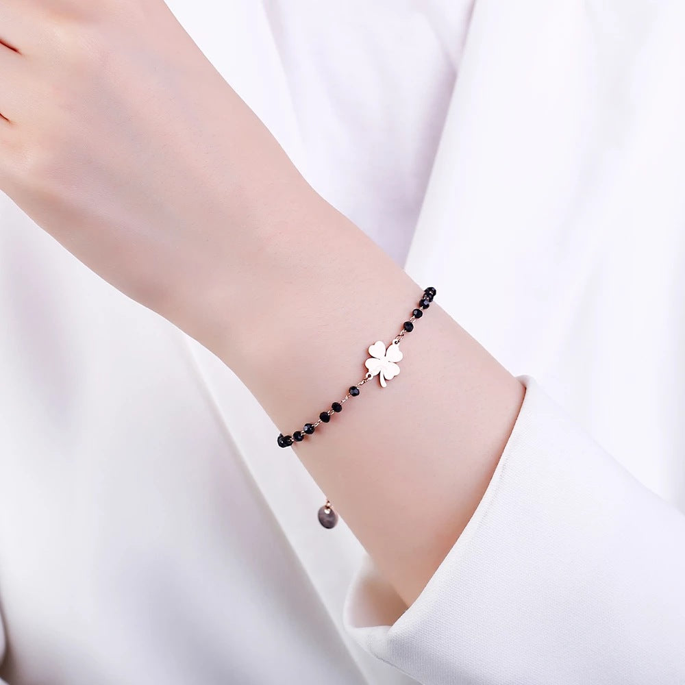 Wholesale Four Leaf Clover Bracelet Titanium Steel