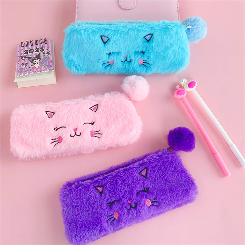 Wholesale Cartoon Plush Kitten Pen Bags