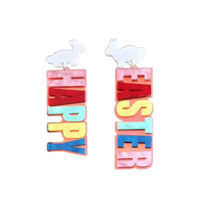 Wholesale Easter Colorful Bunny Acrylic Earrings