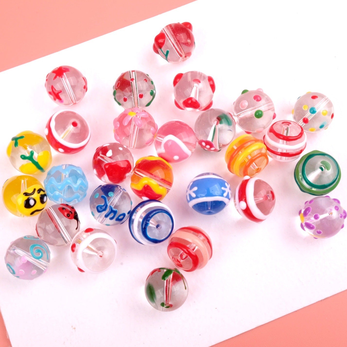 Wholesale 12MM Cartoon Glass DIY Jewelry Aessories Beads