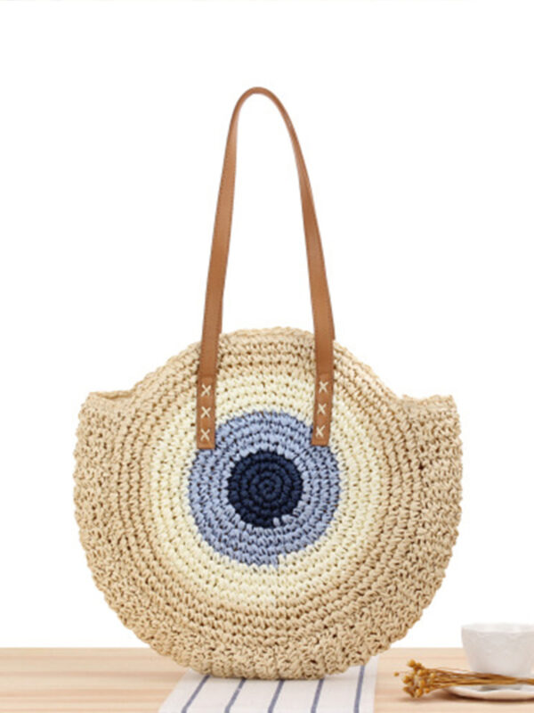 Wholesale Paper Rope Tassel Woven Beach Bag