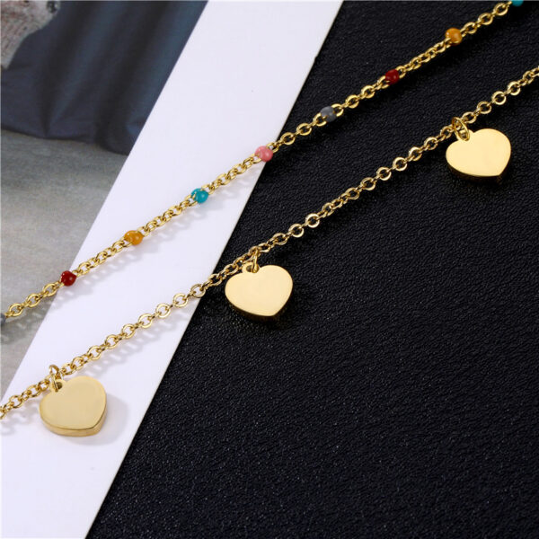 O1CN01oN9JyT2BhVo7OyjGJ_2207598918370-0-cib Wholesale Double Layer Heart Shape Stainless Steel Necklaces