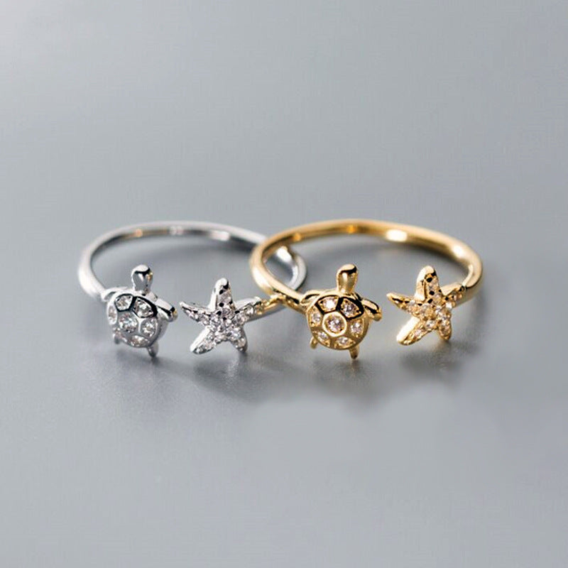 Wholesale Copper Turtle Starfish Ring