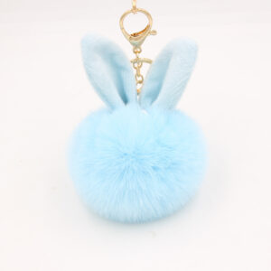 Light blue / Rabbit plush pendant keychain