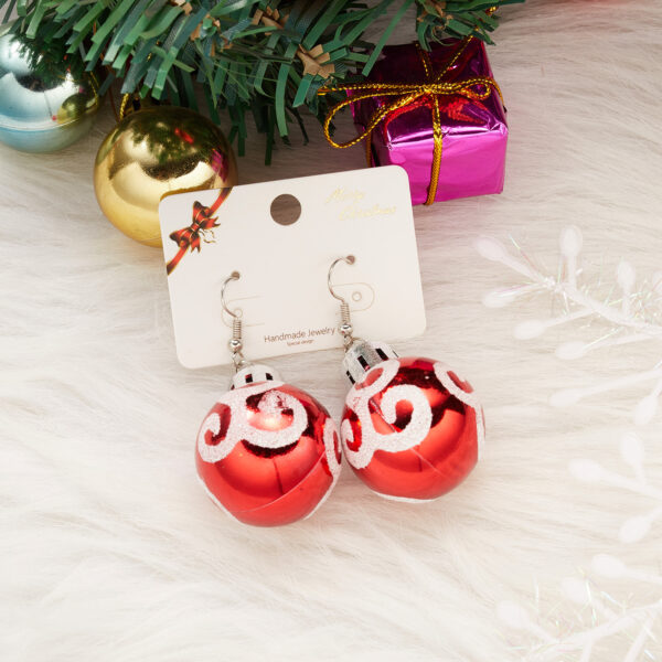 Wholesale Cartoon Cute Christmas Sequins Resin Lamp Ball Earrings