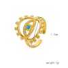 Wholesale Versatile Stainless Steel Gold Opening Blue Eye Hollowed Out Ring