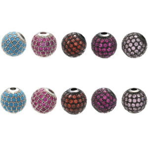 Wholesale Copper Micro Inlaid Diamond Ball Beads