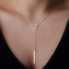 Wholesale Minimalist Chain Metal Ring Long Alloy Neck Chain