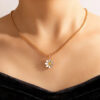 Wholesale White Drip Flower Alloy Necklaces