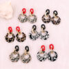 Wholesale Geometric Leopard Print Circle Acrylic Earrings