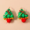 Wholesale Christmas Tree Christmas Hat Earrings Personalized Hand Braided Earrings