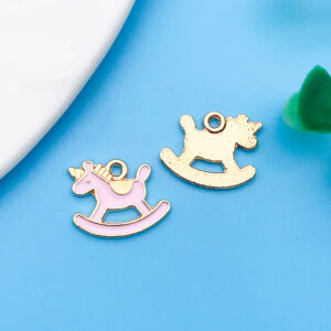 1 piece 16x13mm oil dripping pink unicorn-11030-0.8g