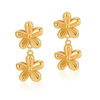 Wholesale S925 Silver Needle Flower Plated 18K Real Gold Earrings