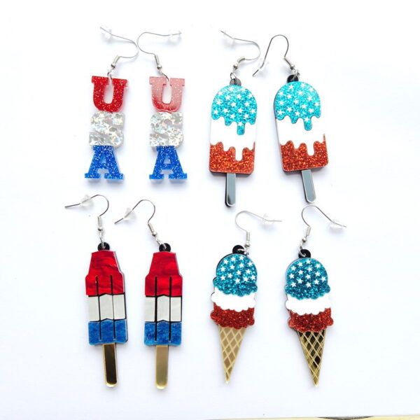 Wholesale Printed Ice Cream Acrylic Earrings
