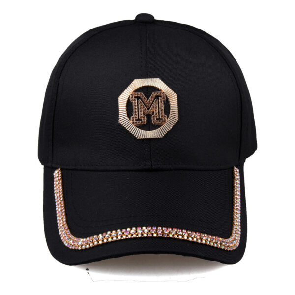 Wholesale Acrylic Diamond M Standard Visor Baseball Cap