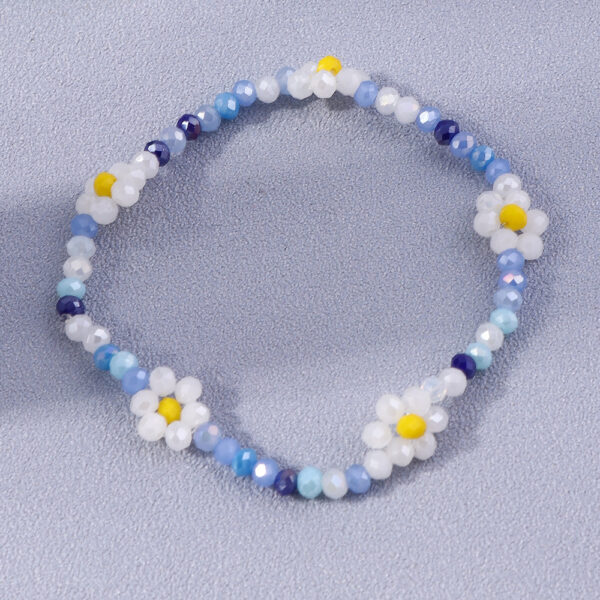 Wholesale Rice Beads Colorful Daisy Small Flowers Resin Bracelet
