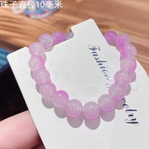 Purple 10mm two-color gradient ice through glass bracelet