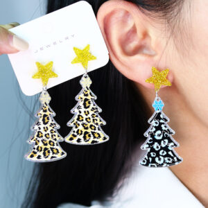 O1CN01oa86wA1T3M8aeddF4_2677772326-0-cib Wholesale European and American Christmas Acrylic Earrings, Earrings, Personalized Five-Pointed Star Leopard Print Antlers, Snowflake Earrings, Earrings for Women
