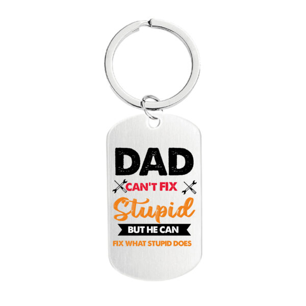 Wholesale Father's Day Color Printed Stainless Steel Keychains