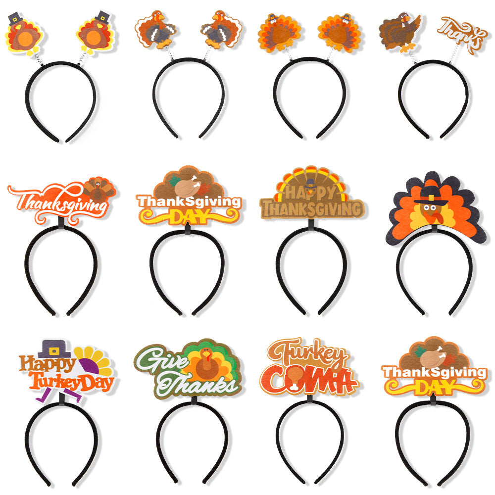 Wholesale Thanksgiving Party Decoration Turkey Head Hoop Props