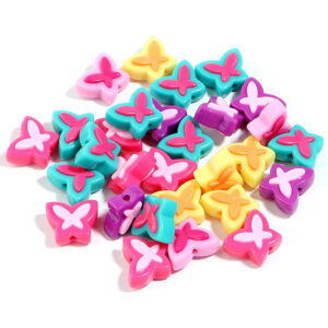 Glitter two-color butterfly (10 pcs/bag) / Random color mixing, size on the details page