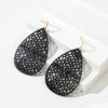Wholesale Leather Hollow Mesh Non-standard Water Drop Earrings