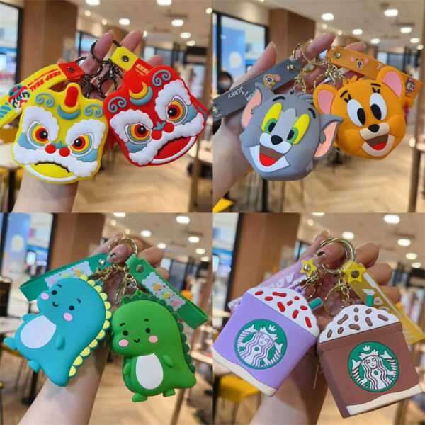 Wholesale Resin Dinosaur Zero Wallet Creative Key Chain