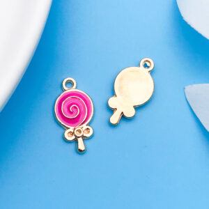 1 oil drop rose red round candy lollipop 10x18mm-17571-0.9g