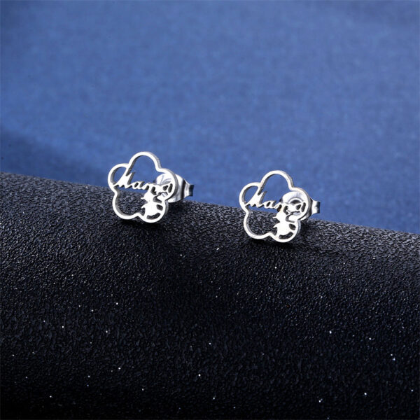Wholesale Mother's Day Plum Blossom Stainless Steel Earrings Jewelry Set