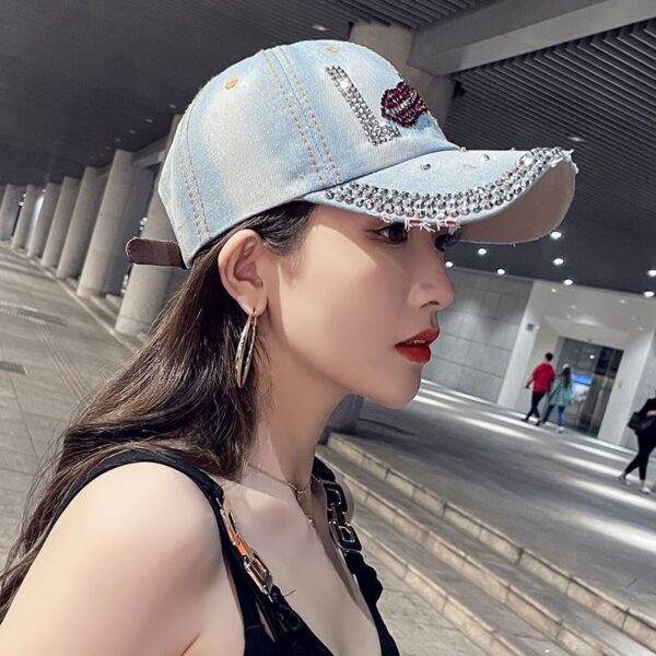 O1CN01ogawnr201Pe2l6q5n_2208400956789-0-cib Wholesale Denim Rhinestone Baseball Caps