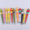 Wholesale Cartoon Fruit Silicone Color Plastic Beadable Pens