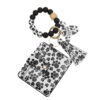 Wholesale MAMA Cow Pattern Card Bag Silicone Beaded Wrist Key Chain
