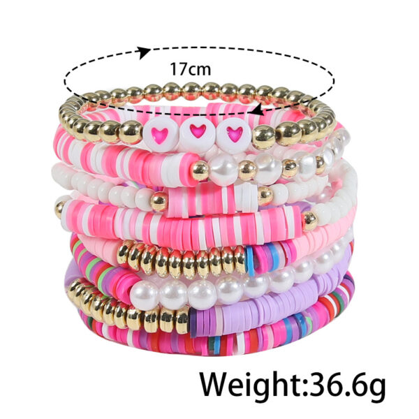 Wholesale Rainbow Pearl Soft Ceramic Bracelet Set