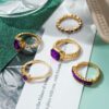 Wholesale Retro Niche High-end Style Ring Design Diamond Oval Ring Set
