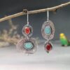 O1CN01olhXMc294vJhrVf7z_3175378015-0-cib Wholesale Bohemian Mint Chalcedony Metal Earrings