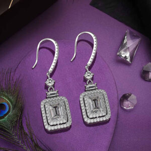 Wholesale Square Diamond Zircon Earrings