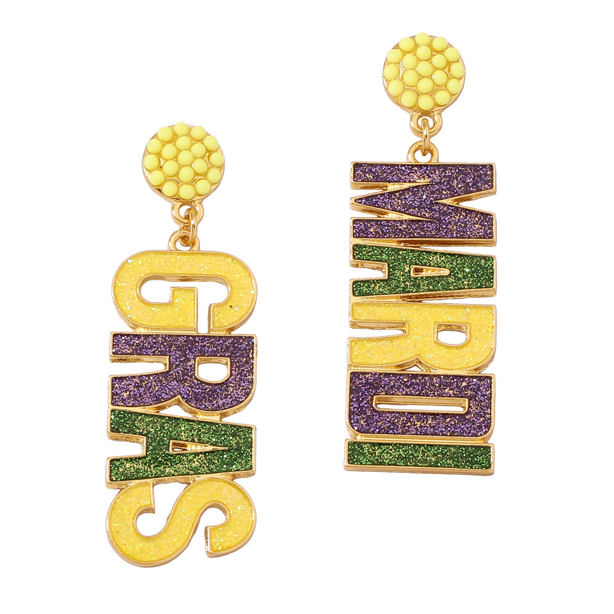 Wholesale Carnival Zinc Alloy Mardi Gras Earrings