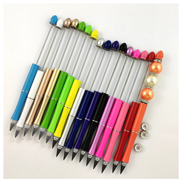 Wholesale Beadable Pencils DIY Metal Colored Eternity With Eraser
