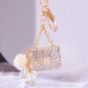 Wholesale Pearl Small Satchel Bag Diamond Zinc Alloy Keychains
