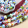 Wholesale Colorful Polka Dot Ceramic Handpainted String Beads