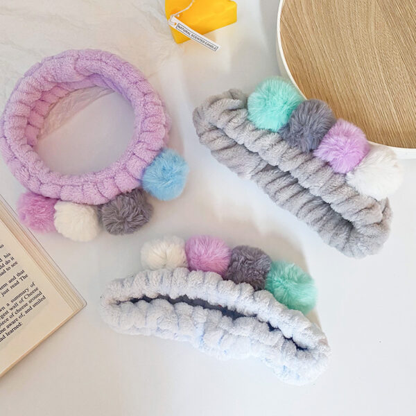 Wholesale Fabric Colored Plush Ball Hair Hoop