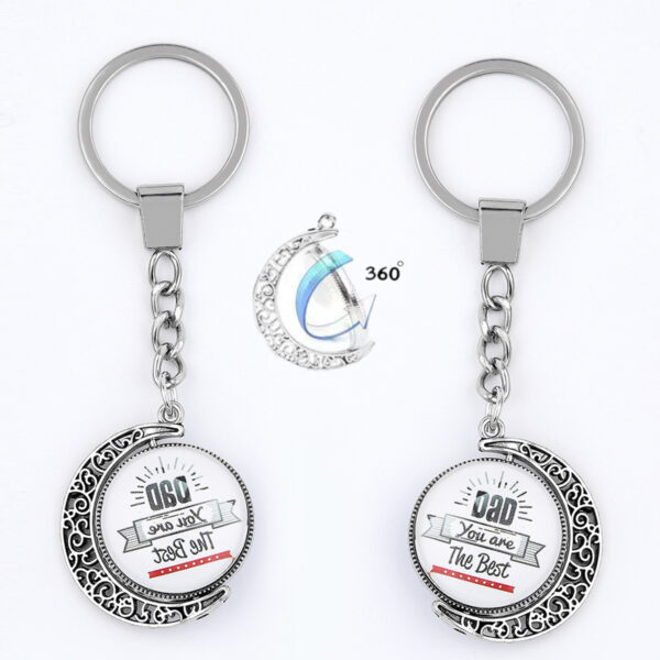 Wholesale DAD Father's Day Time Stone Metal Keychain