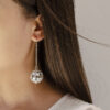 Wholesale Alloy Metal Texture Disco Ball Earrings