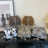 Wholesale Canvas Cow Print Leopard Chain Shoulder Bag